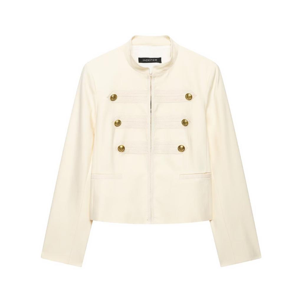 2026 Summer New Arrival: European and American Cross-border Women's Street Fashion Button-Up Slim Jacket W085 368886