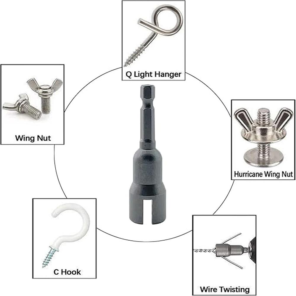 Natural Color Butterfly Socket Wrench - 65mm Hex Handle Slotted Wing Nut Tool for Electric Screwdriver Panel Installation