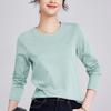 White Women's Long-sleeved Bottoming Shirt Spring and Autumn New Shirt with T-shirt Mercerized Cotton Stunning Top