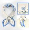70*70cm Luxury Floral Square Scarf For Women Elegant Ladies Hijab Neckerchief Shawl Solid Soft Stain Silk Scarves For Travel