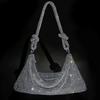 Sac à Main Strass Sac de Soirée Scintillant Argent Diamant Pochette Sacs à Main pour Femmes, Sac à Main Strass Bal de Promo Sac Hobo