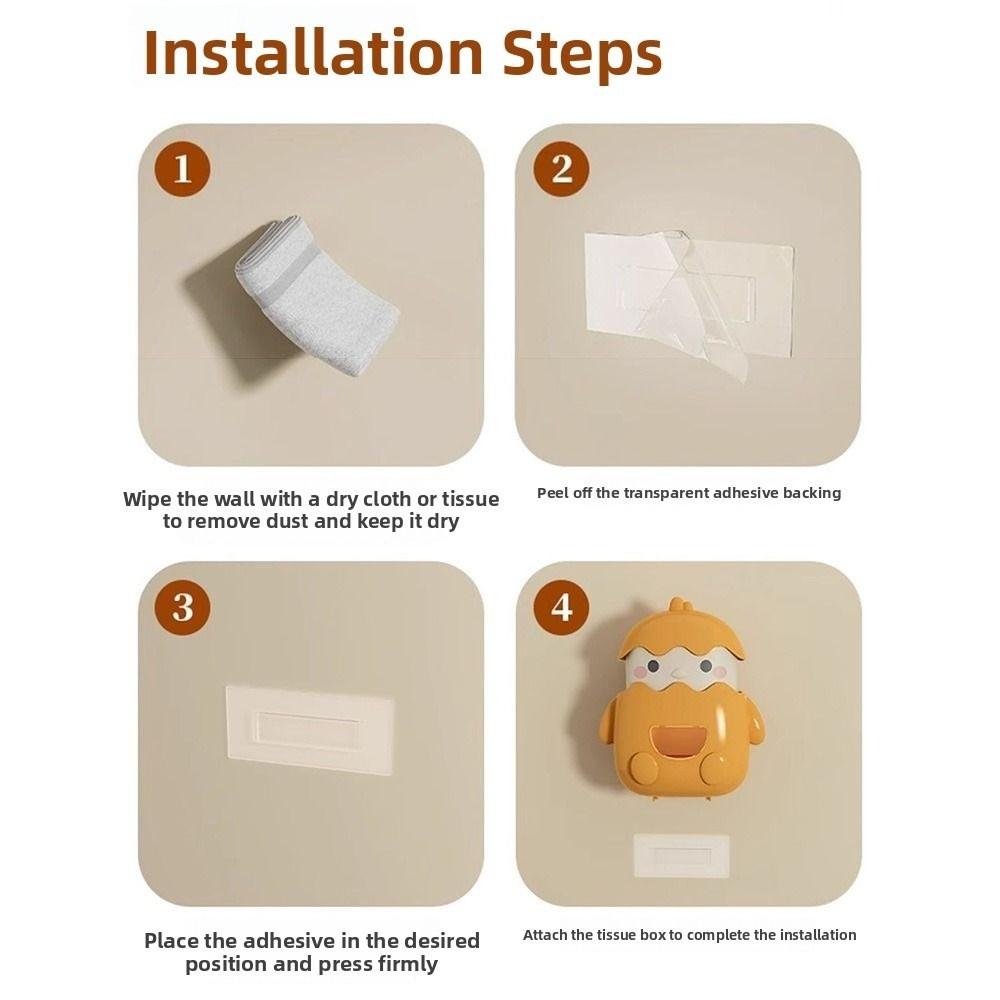 Chick Shape Wall Mounted Tissue Holder Cartoon Toilet Paper Container  Garbage Bag