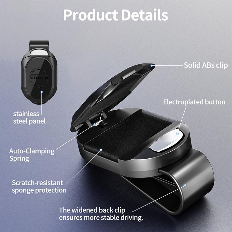 Universal Car Sunshade Sunglasses Storage ID Card Glasses Clip For Volvo XC60 XC90 S60 S80 V60 C70 S40 C30 V90 V60 C40 XC40 V70