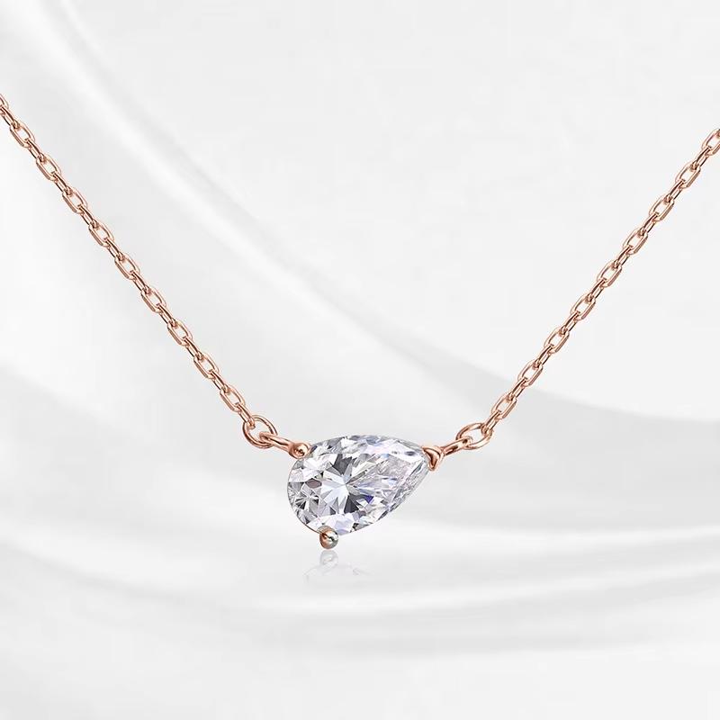 

Smyoue 1-4CT Pear Cut Moissanite Pendant Necklace for Women Girls 3 Designs Lab Diamond Wedding Silver 925 Chains Fine Jewelry 1CT