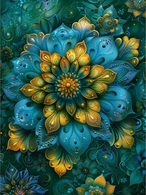 

Алмазная картина, новая коллекция 2024, винтажная Мандала, цветок, сделай сам, полная квадратная круглая дрель, стразы, вышивка, цветная цветочная мозаика, наборы для вышивки крестом Square drill 40x50cm