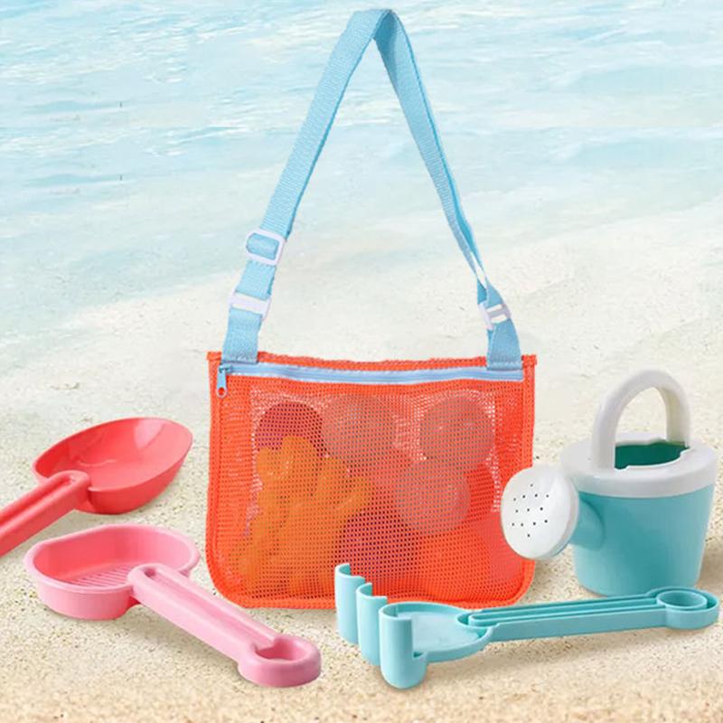 Children Beach Mesh Bag Travel Protable Organizer Bag Kids Swimming Bag Beach Toys Towel Storage Bags Women Cosmetic Makeup Bags