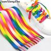 1 Paar Kleurrijke Veters Regenboog Kleurverloop Print Platte Canvas Schoenveters Schoenen Casual Chromatische Kleur Veters 80CM/100CM/120CM BC-1