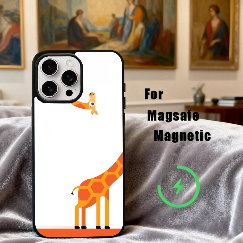 Towering Giraffe Art Phone Case For iPhone17,16,15,14,13,12,11 Plus,Pro Max Magnetic For Magsafe Wireless Charging