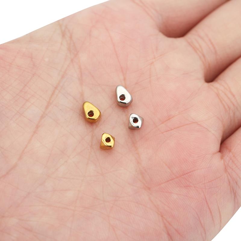 20pcs Irregular Stainless Steel Spacer Seed Bracelet Beads 5mm Never Fade PVD Necklace Beads For DIY Jewelry Making Findings