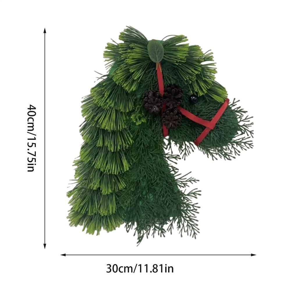 

Horsehead Wreath Household Simulation Garland Reusable Christmas Horsehead Wreath For Living Room Christmas Horsehead Wreath
