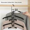 Detachable 5-layer Layered Clothes Hanger Foam Anti Slip And Traceless Multifunctional Vertical Storage Rack Saves Space