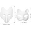 Alipis Cat Unpainted Therian Masks: 4 Pack Paintable White Fox Blank Masquerade for DIY Craft Paper Mache Decorate Animal Plain Wolf Halloween
