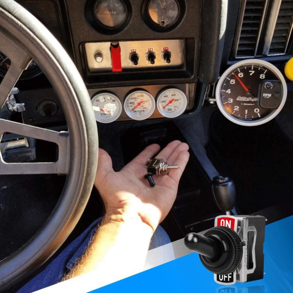 12V Kippschalter Schwerlast Wippschalter Metall Auto Boot Ein Aus mit Wasserdichter Abdeckung Auto Kippschalter Ein Aus SPST Anschluss