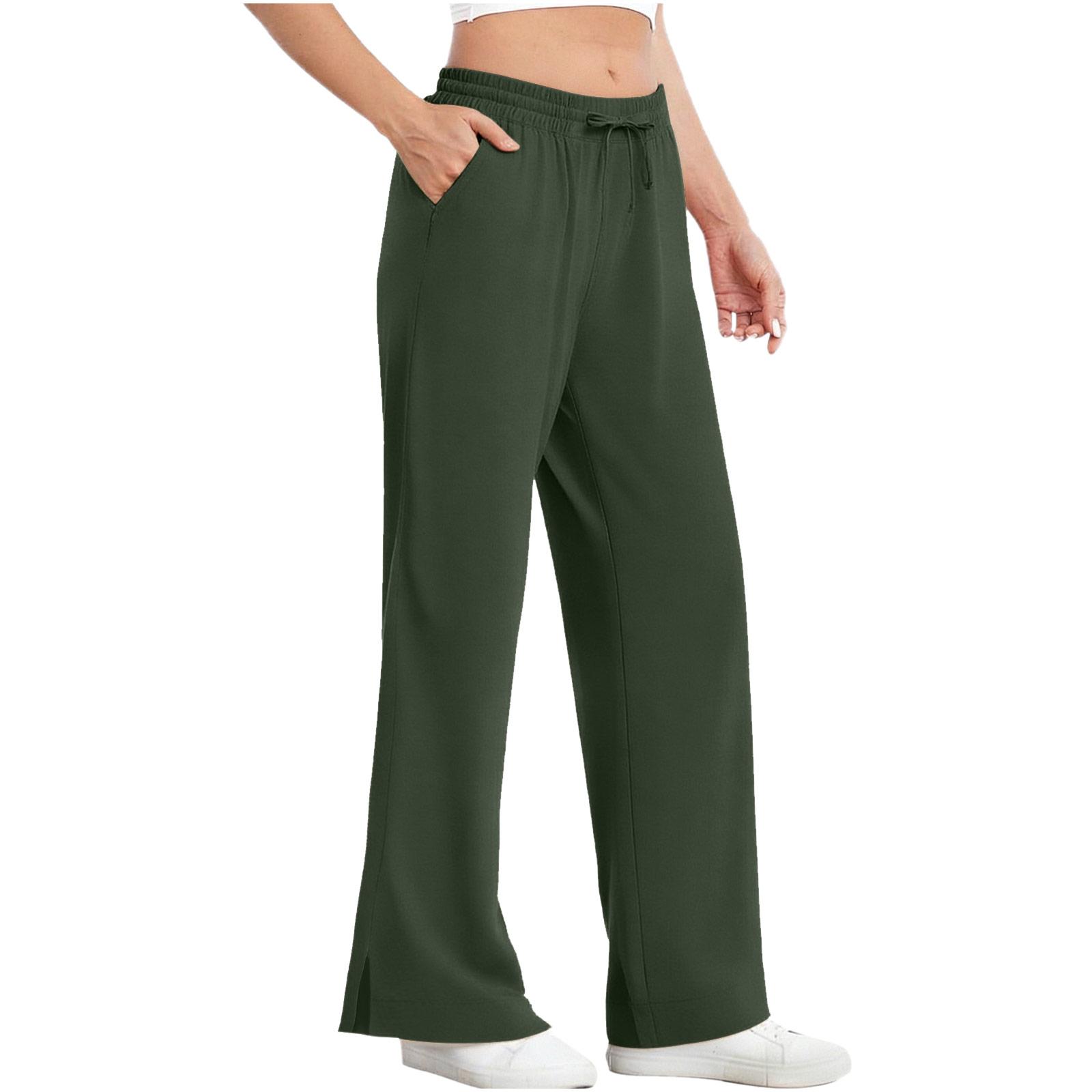 

Women s Color Loose-fitting Versatile High-waisted Casual Sun-protective Pants L армия зеленый
