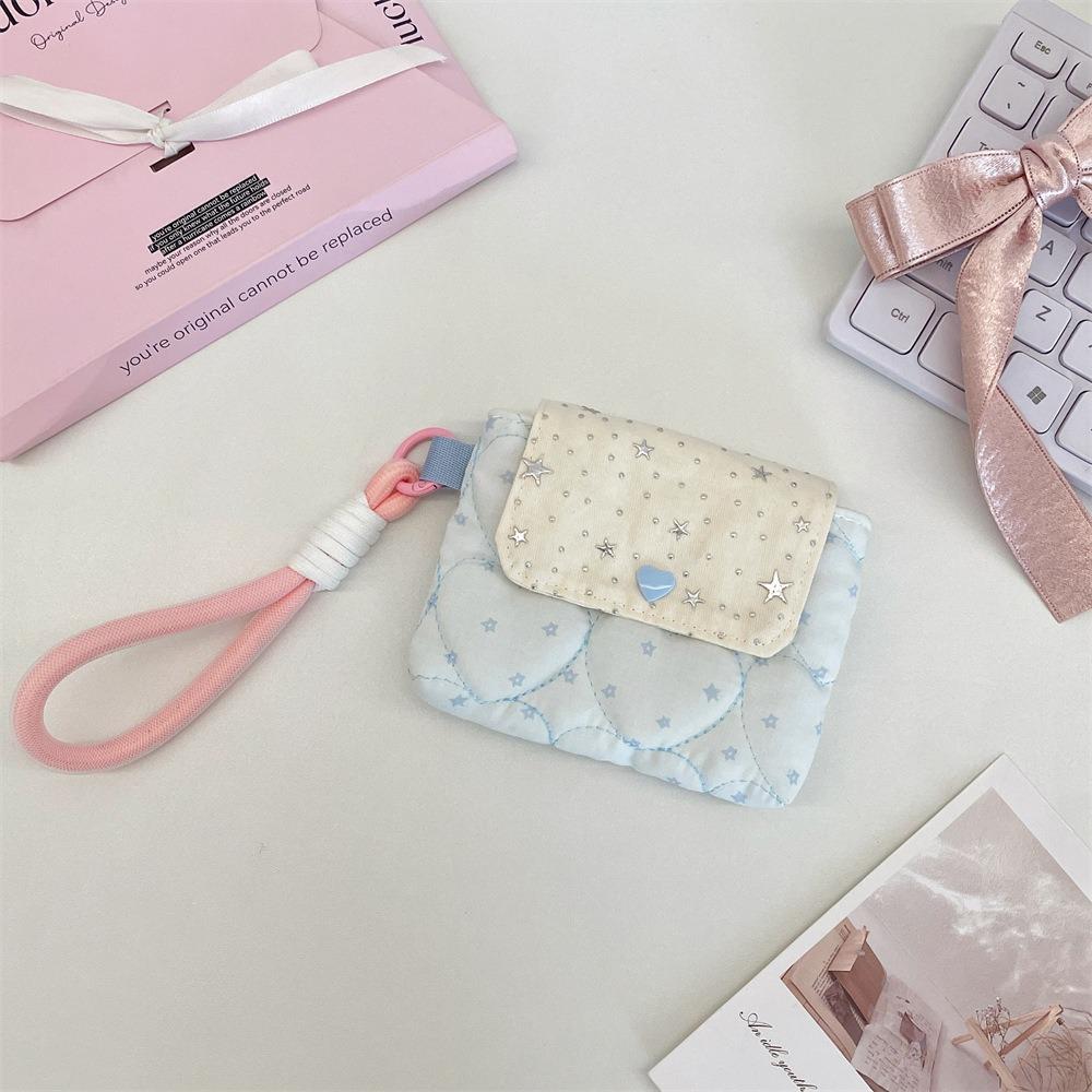 

Snap Closure Canvas Card Holder Portable Cloth Printed Wallet Outdoor Style 2