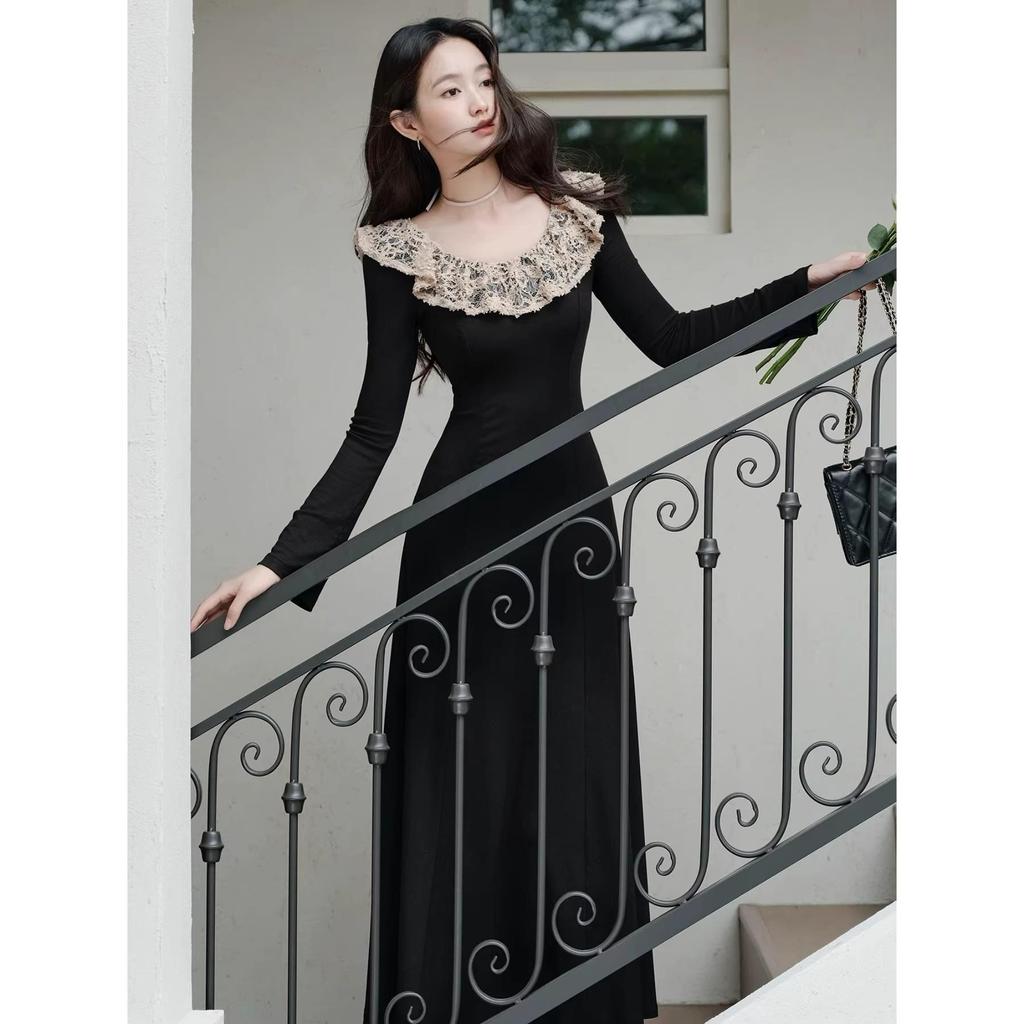 Elegant French Hepburn Black Dress for Women - Spring/Autumn 2026 Fashion