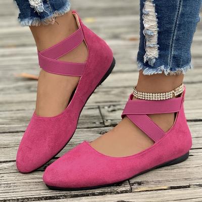 Women's Ballet Shoes,Shallow Elasticated Straps Round Toe Women's Shoes,Flat Heel Women's Shoes