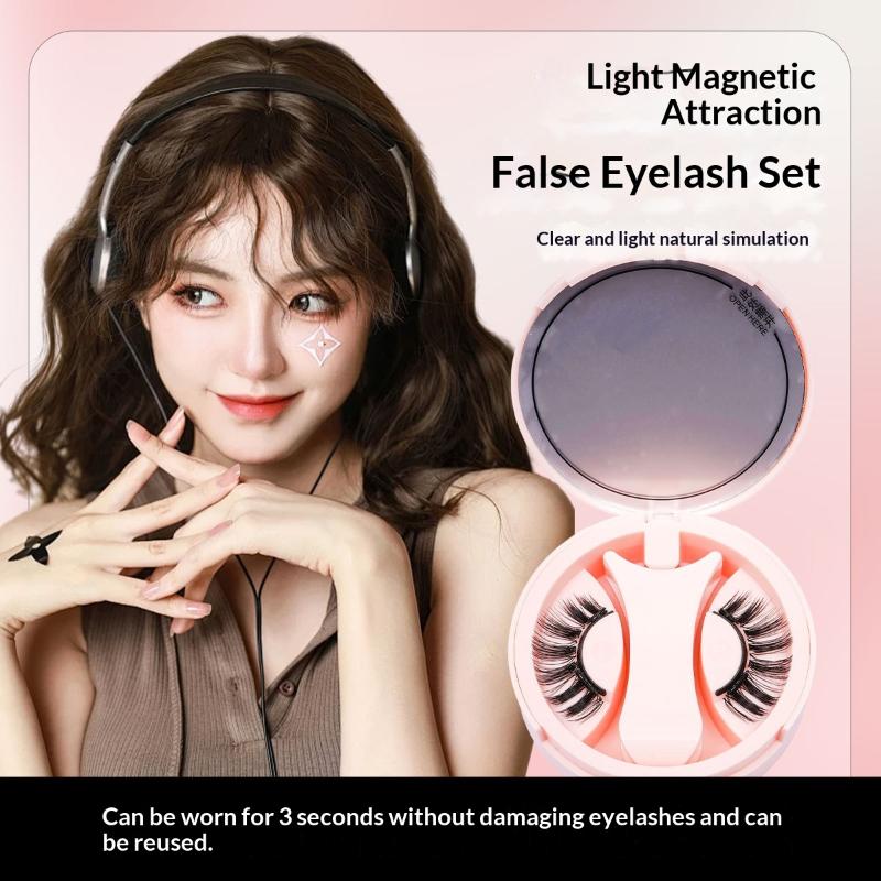 Reusable Magnetic Eyelashes No Glue Needed 3D Natural Look Curly Magnetic False Eyelashes Easy Apply Lashes Kit For Eye Makeup