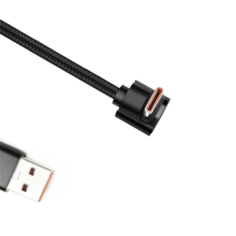 60W USB C To USB C Cable 90 Degree Elbow Fast Charge Phone Charger Data Cord For  iPhone Samsung Xiaomi Huawei Type C Quick Wire