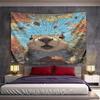 "Squirrel In Autumn Leaf Burst" Pattern Wall Hanging Tapestry Decorative Tapestry Home Decor for Bedroom and Living Room