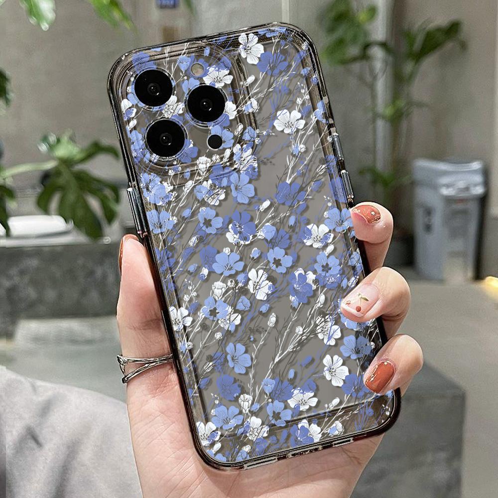 Flower Phone Case For iPhone 11 Case iPhone 13 12 14 15 Pro Max XR XS X 7 8 Plus SE  Shockproof Soft Clear Cover for Girl
