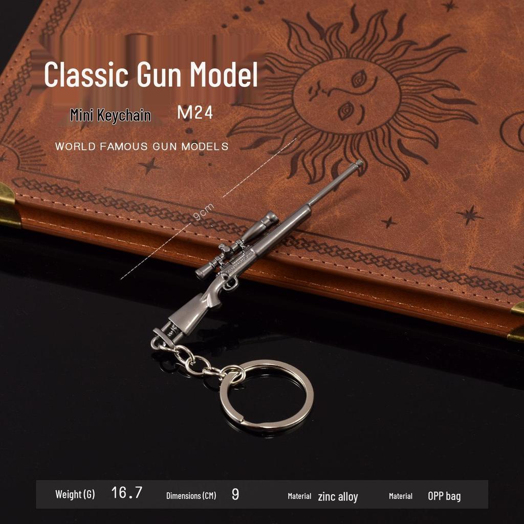 PUBG Game Peripheral Keychain: Non-Firing Gun Models (AWM, 98K, M24, P90, SKS, RPG)