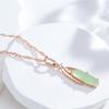 Luxury Oval Mist Green Zircon Pendant Gold Color Necklace for Women Wedding Party Jewelry