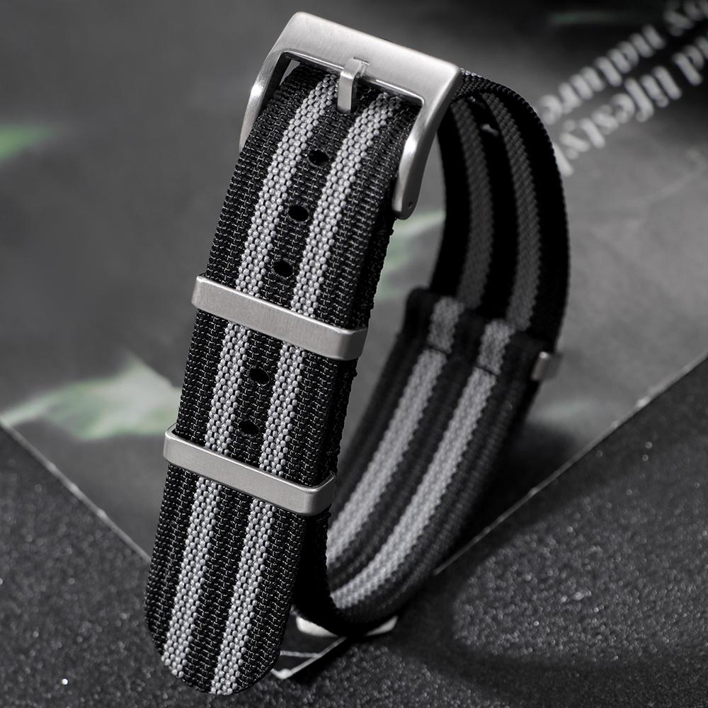 Ribbed Nylon Watch Band 18mm 20mm 22mm Comfortable Watch Straps Military Watch Strap for Omega Bund Bands Men Women Watchbands