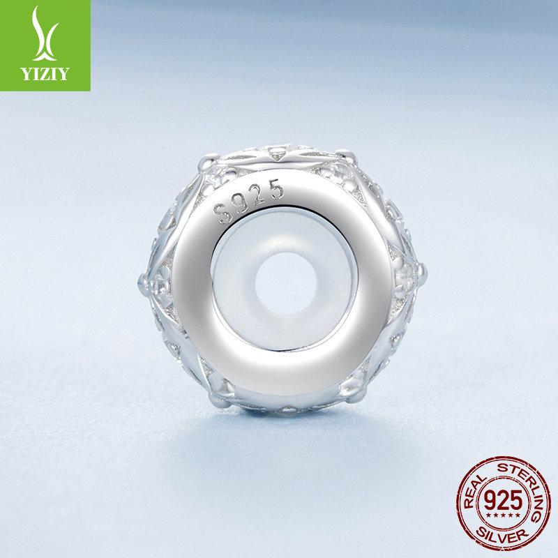 Embossed Diy Silicone Positioning Bracelet Beads, Elegant Luxury S925 Sterling Silver Beads