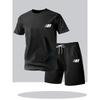 Set Sportivo Estivo da Uomo Traspirante a Manica Corta con Pantaloncini Leggero Comodo Stile Sportivo Prodotto in Cina