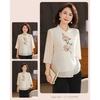 New Chinese-style Mom Spring Chiffon Blouse New Middle-aged and Elderly Women's Summer Suit Lady's Style Top