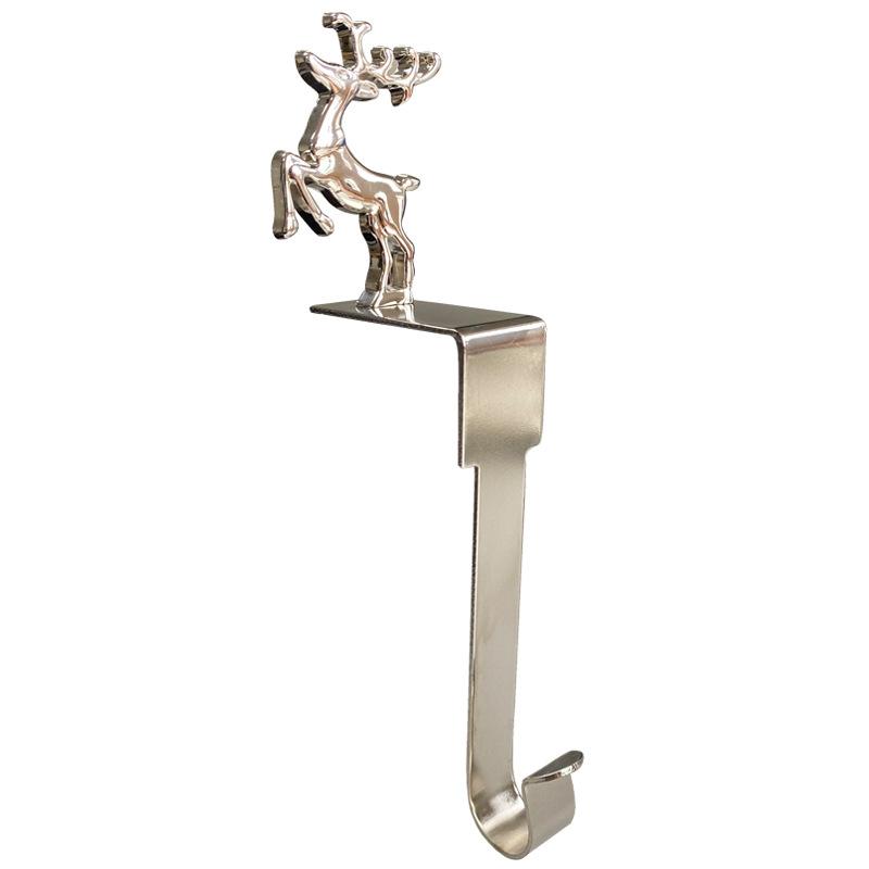 1Pcs Christmas Pendant Snowflake Elk Snowman Tree Shaped Metal Hook For Fireplace Door Cabinet Xmas Party Navidad New Year Decor