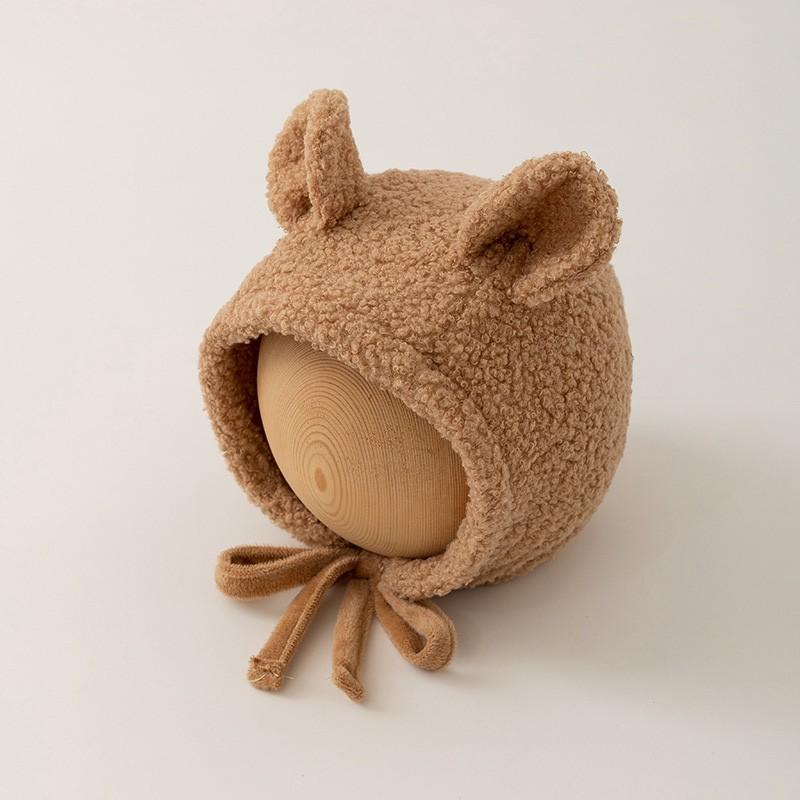 Cute Long Ear Baby Hat Lamb Fleece Newborn Boy Girl Winter Warm Earmuffs Beanie Solid Color Outdoor Anti-cold Infant Bonnet Cap