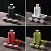 Vintage Ceramic Sake Pot Cups Set Traditional Durable Crafts Gift Groove Design Creative for Cupboard Cabinet Drawer Home