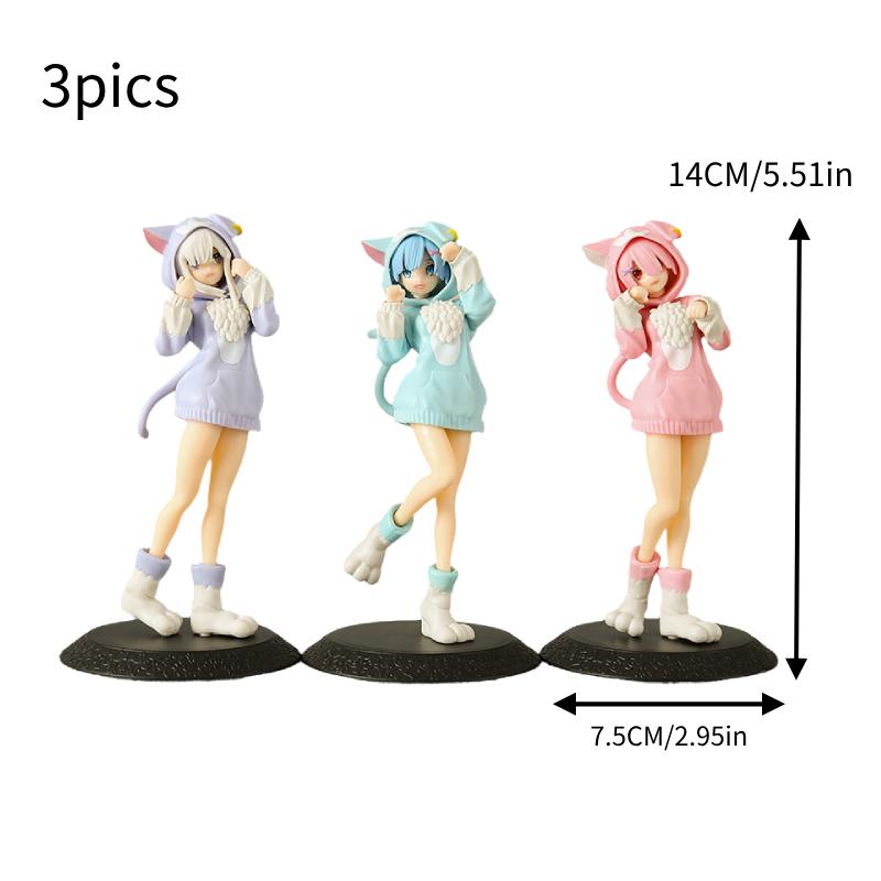 

Жизнь в 3 фото Другой мир с нуля Рем ПВХ Модель Игрушка Кукла Украшение Подарок