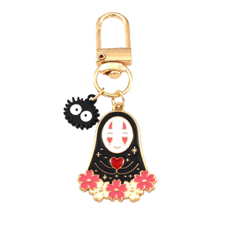Cesta do fantazie, kreslené anime figurky, kreativní kovová klíčenka bez tváře, roztomilý přívěsek na klíče, taška, přívěsek, přívěsky na klíče od auta, příslušenství