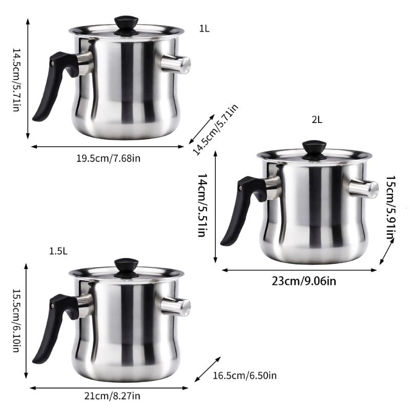 Rustproof Stainless Steel Double Wall Milk Pot Saucepan With Antislip Handle And Whistles Design For Multipurpose Cooking
