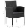 VidaXL Chaises de jardin coussins noir lot de 4 noir résine tressée, siège de jardin, chaise de balcon, chaise à dîner de 318729