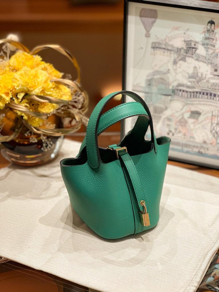 Lammwolle Mini14 Halbhandgefertigte Leder Handheld Bucket Bag Importiertes TC Rindsleder Handtrage Mode Damen Tasche