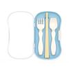 mii Trio Cutlery Set Blue Lunch Box Chopsticks Chopsticks Spoon Fork Set with Case Made in Japan Children's