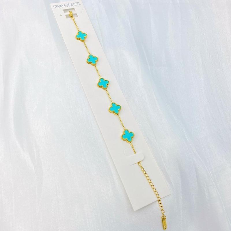 Mm Nicht verblassendes Edelstahl-Vierblättriges Kleeblatt-Armband für Damen - Frischer Stil