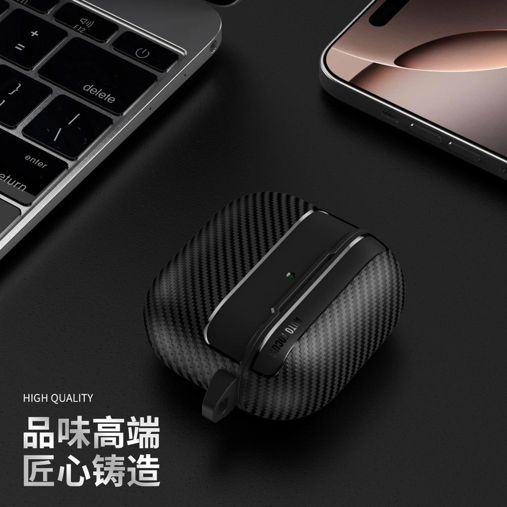 Applicable AirPods 1 Apple Bluetooth Headset Cover Carbon Fiber Pattern AirPodspro1 Transparent Soft Rubber Case 1011