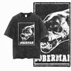 Doberman Graphic T Shirt Vintage Washed Streetwear Tee for Dog Lovers 100% cotton T shirt for men
