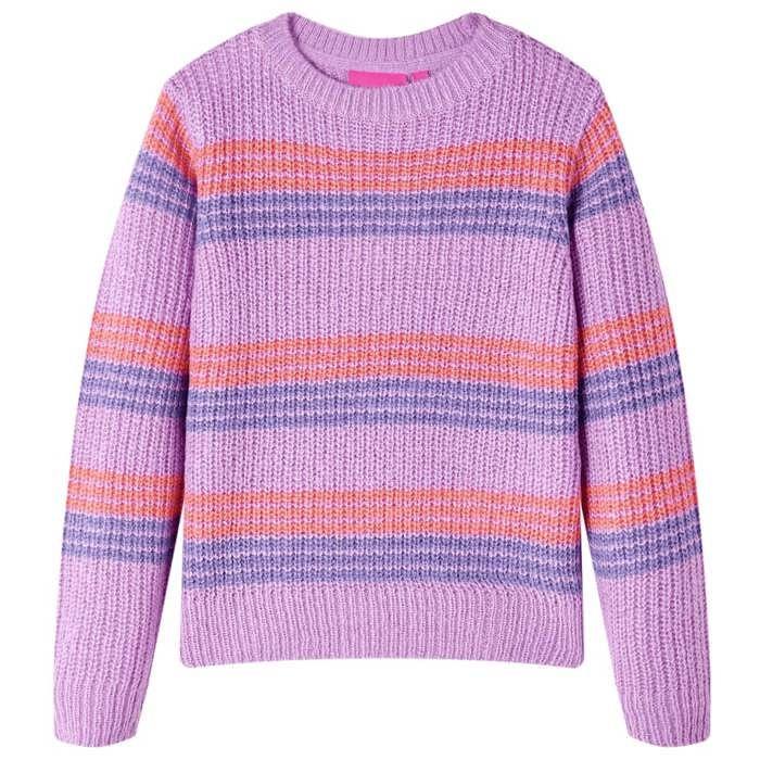 Pull-over rayé tricoté pour enfants lilas et rose 92/104/116/128/140
