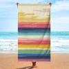 Coastal Starfish Striped Beach Towel Retro Distressed Stripe Sea Star Print Soft Absorbent Quick Dry Towel for Beach Swimming