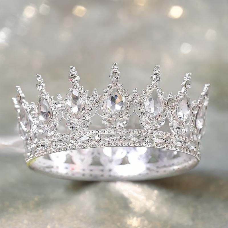 Luxury Bride Princess Crown Hair Accessories Banquet Photography Accessories Baroque Gorgeou Crystal Full Crown King Tiara Crown