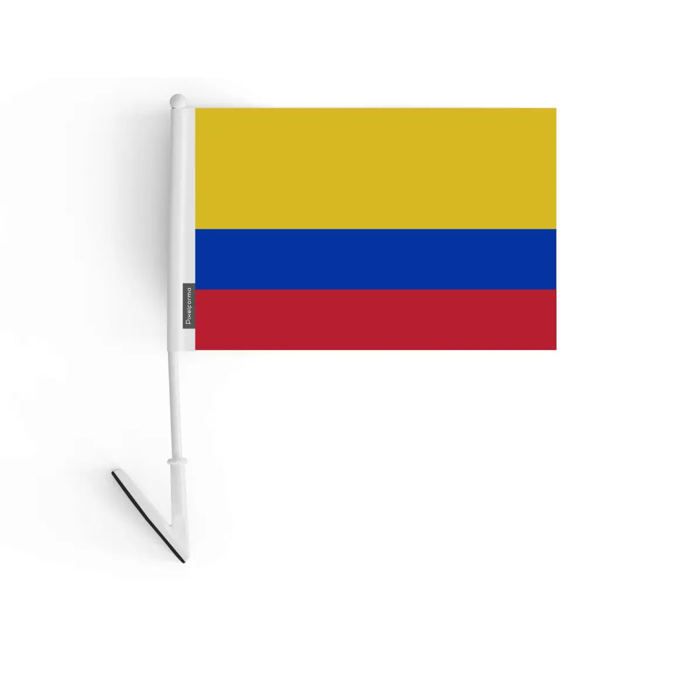 Drapeau adhésif - Colombie - 14 x 21 cm - 10 pièces - Polyester résistant - Utilisation extérieure