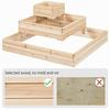 3 Tier Wooden Raised Garden Bed 44.5'' L×44.5'' W×20.5'' H for Flowers/Herbs/Vegetables with Open Bottom Planter Natural Wood C