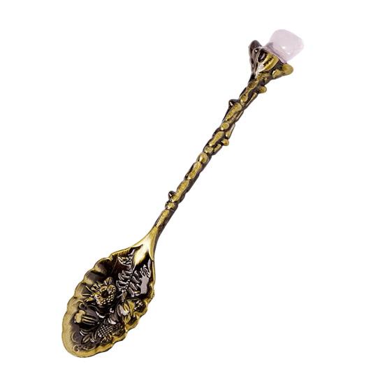 

Coffee Spoon Crystal Head Vintage Dessert Spoon Ergonomic Handle Tableware for Precise Seasoning