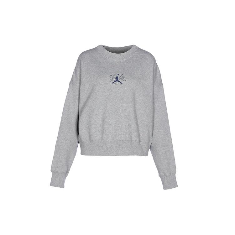 (WMNS) Air Jordan Logo Printing Sports Long Sleeves Round Neck Hoodie Grey Women s DQ0864-063 XL